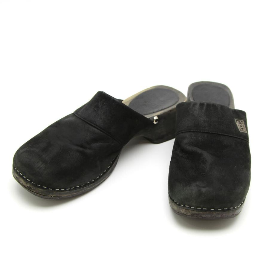 CHANEL 【楠本質店/元住吉】シャネル サボ サンダル スエード/ブラック  