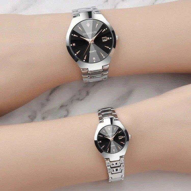 楠shop腕時計 レディース メンズ ペア時計 ペアウォッチ 生活防水 ステンレス ペア お揃い カップル ウォッチ 日付 夜光る 見やすい おしゃれ かわいい セール