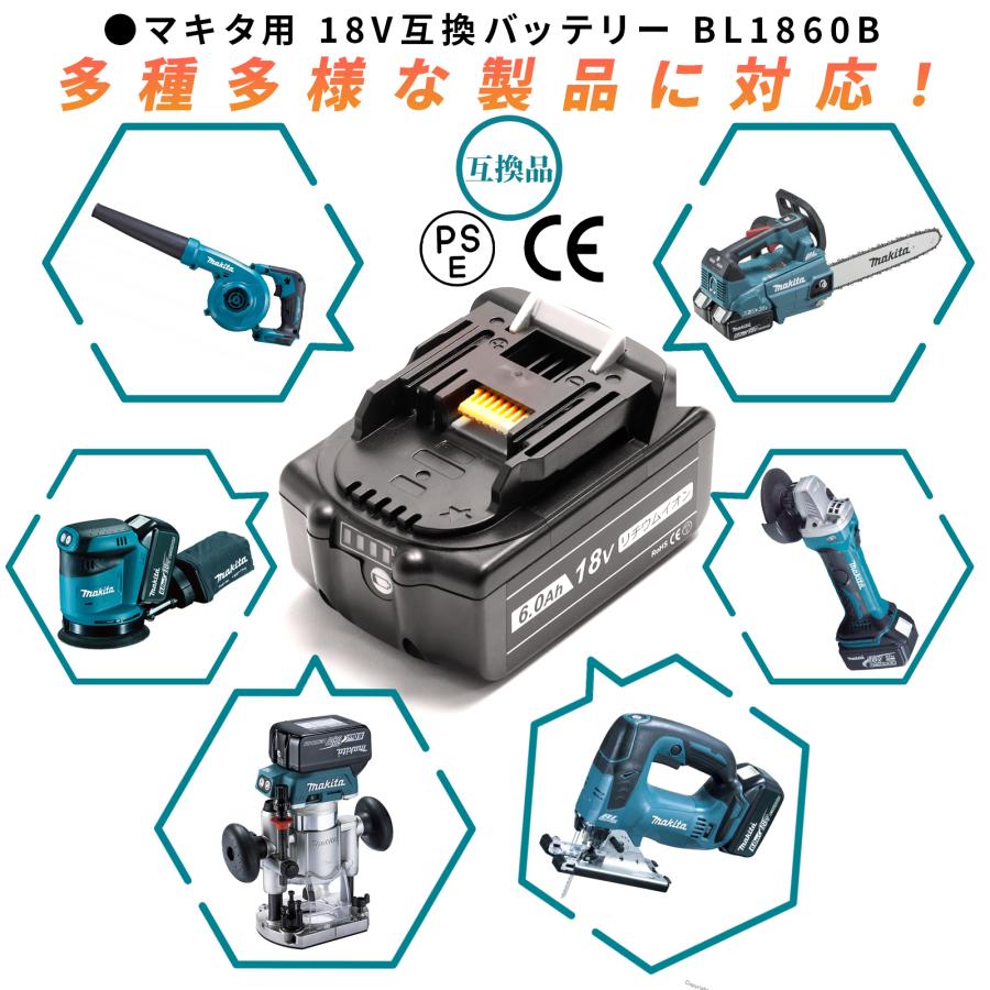 マキタ インパクトドライバー 18V TD173DRGX フルセット MAKITA TD172 後継 充電式 BL1860B 互換 バッテリー 2個 6.0Ah 急速充電器 収納ケース 付き｜kusunokishop｜18