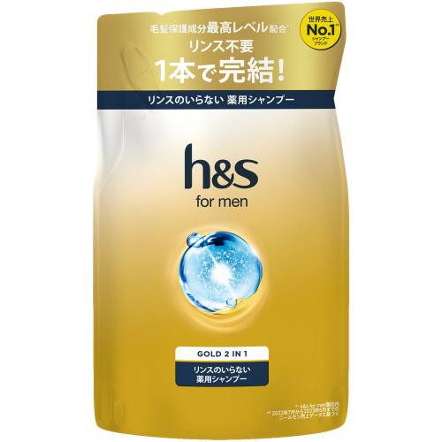 h＆s for men ゴールド 2in1シャンプー つめかえ用 300ml : クスリの
