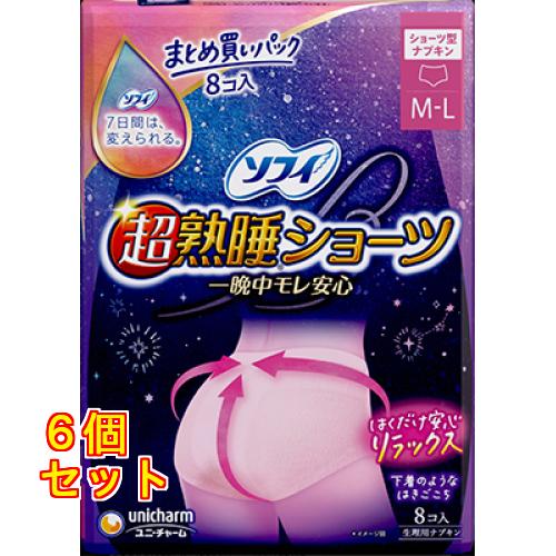ソフィ 超熟睡ショーツ 一晩中モレ安心 M-L 8枚入 15パック ソフィ 超熟睡 ショーツ M-L ショーツ型ナプキン 8枚入×6個 : クスリの