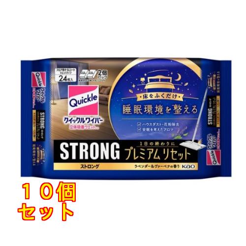 クイックルワイパー　立体吸着ウエットシート ストロング プレミアムリセット 24枚入×10個（Yahoo!・クスリのアオキ ヤフー店）