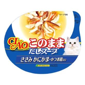 いなばペットフード　CIAO　チャオ　このままだしスープ　ささみ　かにかま・かつお節　(60g)｜kusurinofukutaro