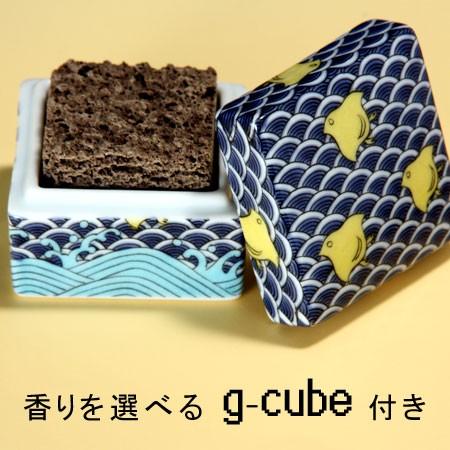 九谷焼波模様の陶器香炉