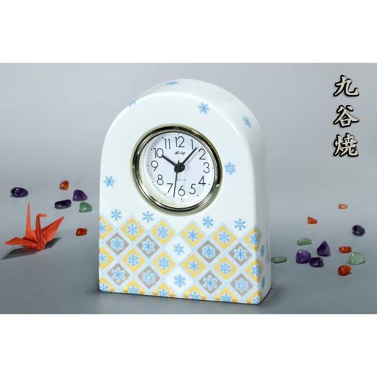 九谷焼 置き時計 ｌ 雪の華 青 時計 置時計 おしゃれ クロック Clock インテリア 高級 プレゼント 記念品 ギフト V32y68y04 九谷焼 彩々や Yahoo 店 通販 Yahoo ショッピング