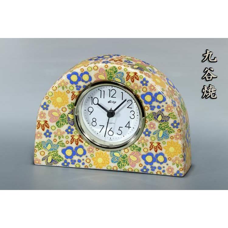 九谷焼 置き時計 S 極上花詰 （青） 時計 置時計 おしゃれ
