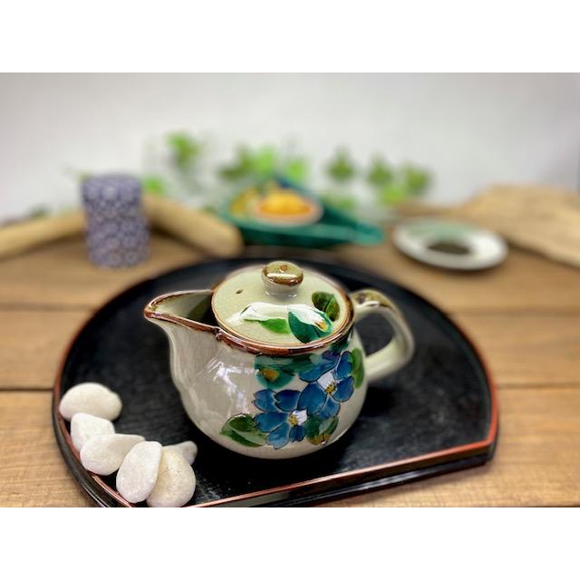 九谷焼 百華園 急須 ポット 茶器 洗いやすい ギフト 椿 お茶 紅茶 ティーポット 大 山茶花 紺 下塗り Kutani Hyakkaen Teapot 百華園 登録商標 通販 Yahoo ショッピング