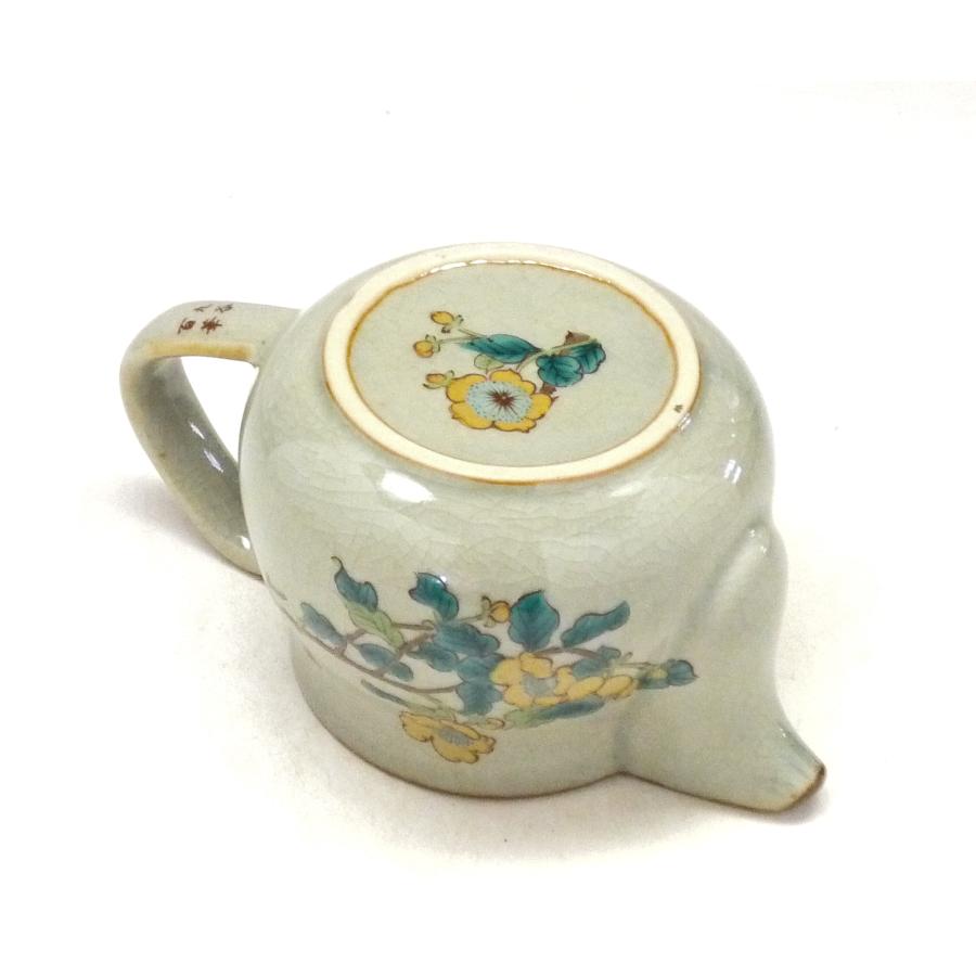 母の日ギフト 九谷焼 急須 小 金糸梅に鳥　裏絵(Kutani teapot)おしゃれ 茶器 ポット急須 ティーポット お茶 紅茶 一人用 花鳥図 結婚祝い プレゼント｜kutanihyakkaen｜05