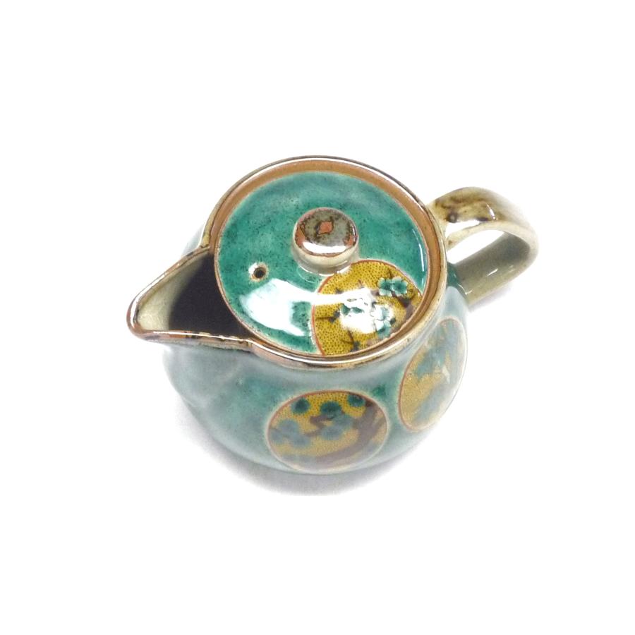 九谷焼 急須 大 丸紋松竹梅緑塗り 裏絵(Kutani teapot)おしゃれ 茶器 ポット急須 ティーポット お茶 紅茶 二人用 結婚祝い プレゼント｜kutanihyakkaen｜02