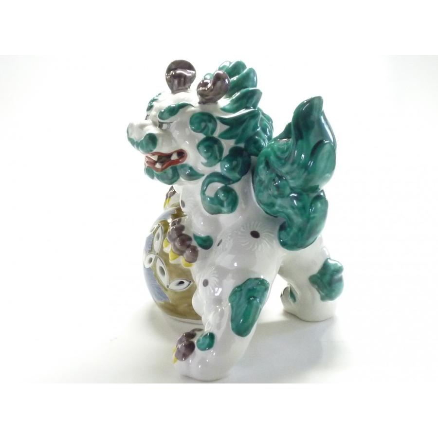 九谷焼 高級 陶磁器 獅子 ホワイト 10号 30cm ギフト 内祝 唐獅子 ペア