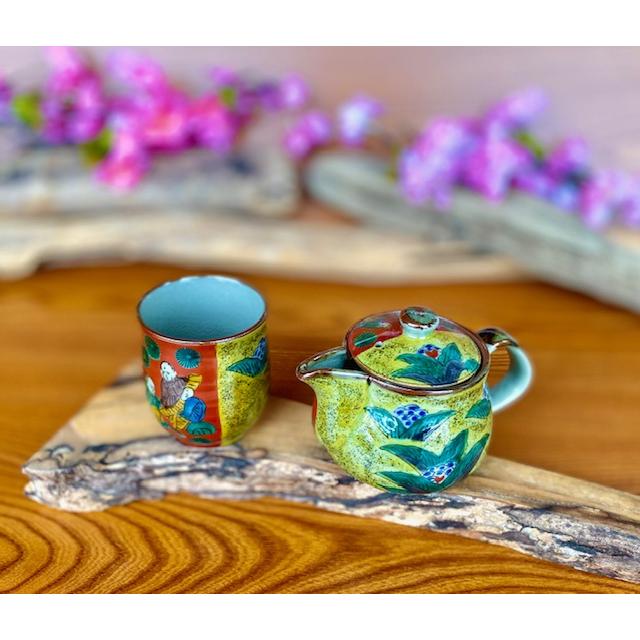 九谷焼 高級 陶磁器 急須2点セット 小 吉田屋木米 ツートン 裏絵 