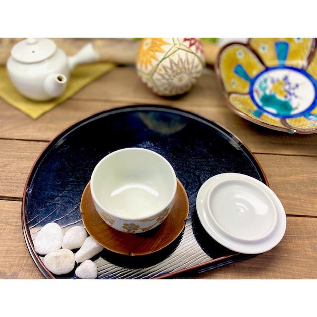 九谷焼 蓋付湯呑 白粒鉄線(Kutani teacup) ギフト 内祝い 九谷焼 蓋付湯呑 白粒鉄線(Kutani teacup) ギフト 内祝い