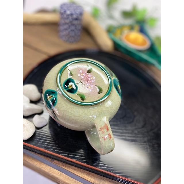 九谷焼 急須 大 がく紫陽花 ブルー&ブルー 裏絵(Kutani teapot 九谷焼 急須 大 がく紫陽花 ブルー&ブルー 裏絵(Kutani teapot