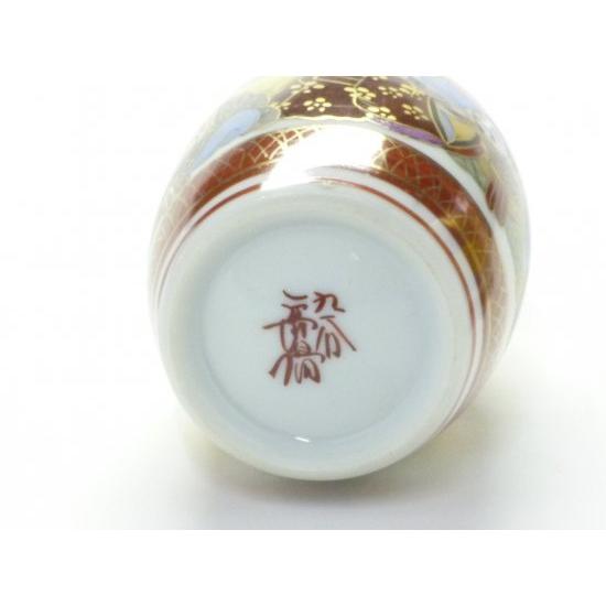 九谷焼 超細密金彩青粒手四君子図四方徳利 一対 九谷焼 超細密金彩