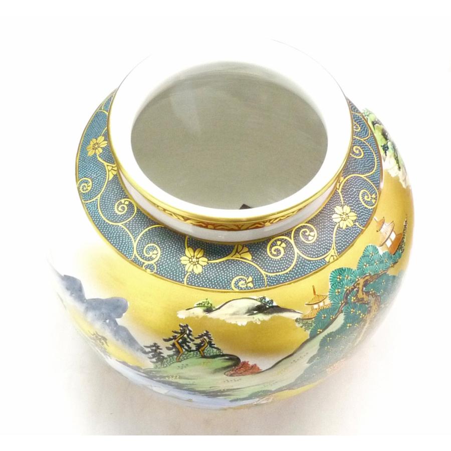 九谷焼 高級 陶磁器 花瓶 本金 山水 青粒 10号 ギフト 内祝 インテリア 花器 置物 インテリア オブジェ　結婚祝い プレゼント_4