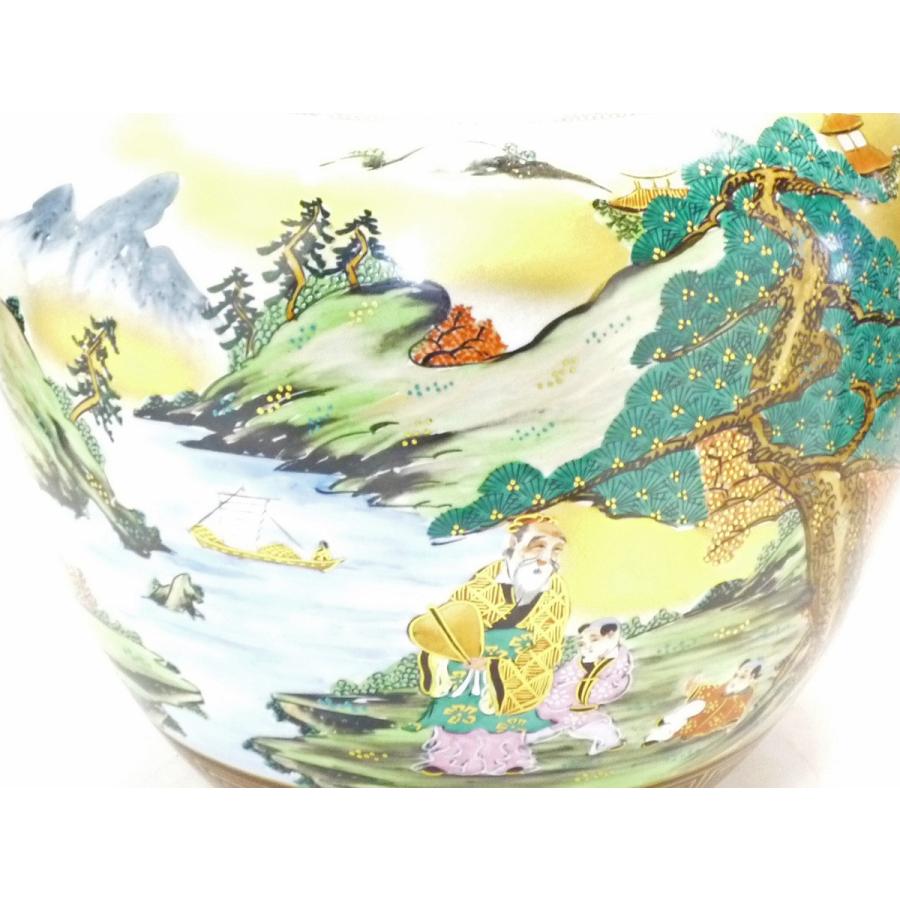 九谷焼 高級 陶磁器 花瓶 本金 山水 青粒 10号 ギフト 内祝 インテリア