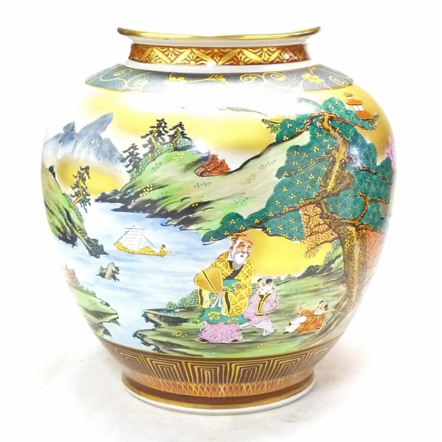 九谷焼 高級 陶磁器 花瓶 本金 山水 青粒 10号 ギフト 内祝 インテリア 花器 置物 インテリア オブジェ　結婚祝い プレゼント_9