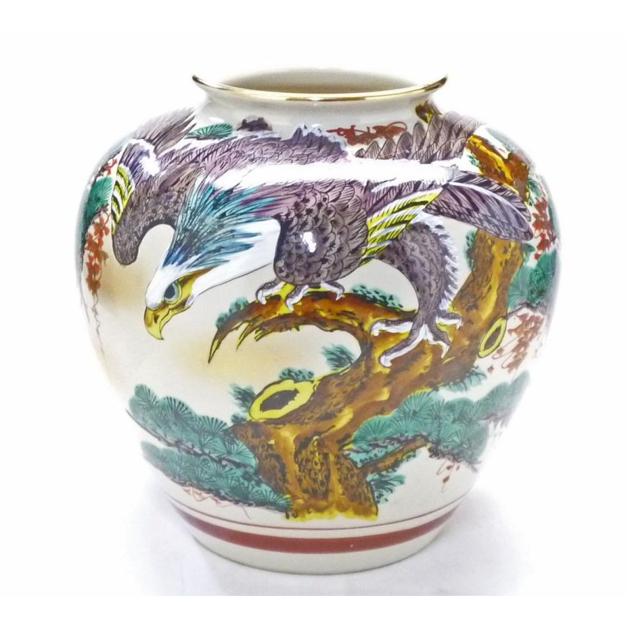 九谷焼 高級 陶磁器 花瓶 松鷹 ギフト 内祝 インテリア 花器 置物