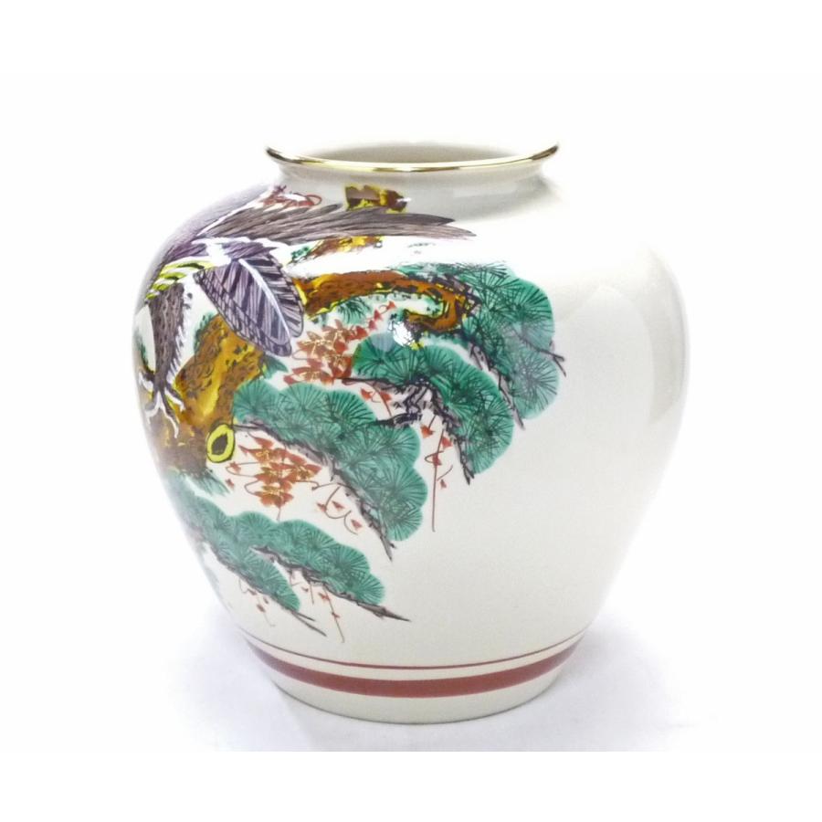 九谷焼 高級 陶磁器 花瓶 松鷹 ギフト 内祝 インテリア 花器 置物