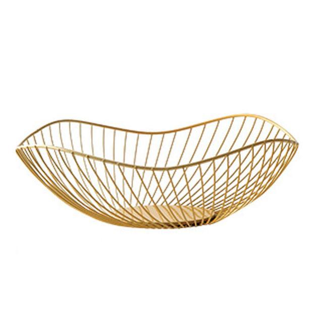 ワイヤーバスケット メッシュ 波型 ゴールド フルーツかご おしゃれ お