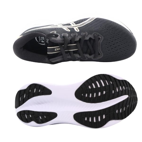 ASICS（アシックス） スニーカー レディース 靴 黒 ブラック 白ソール