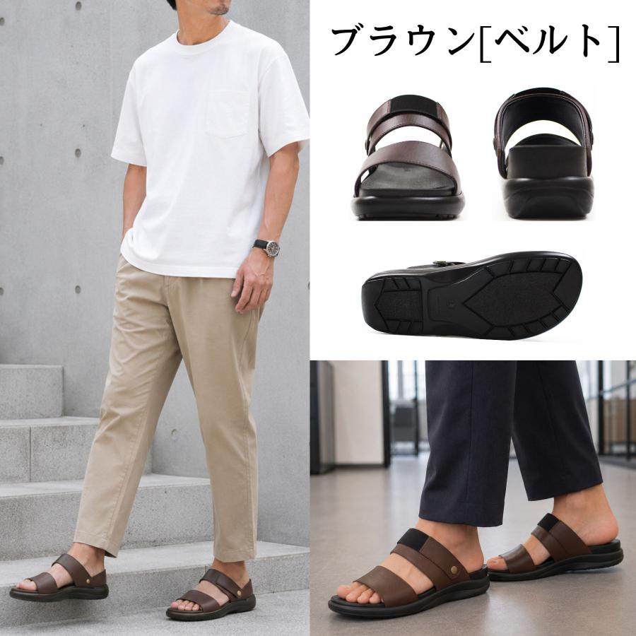 エムスリー（M3） サンダル メンズ 靴 黒 ブラック ブラウン 軽量 軽い