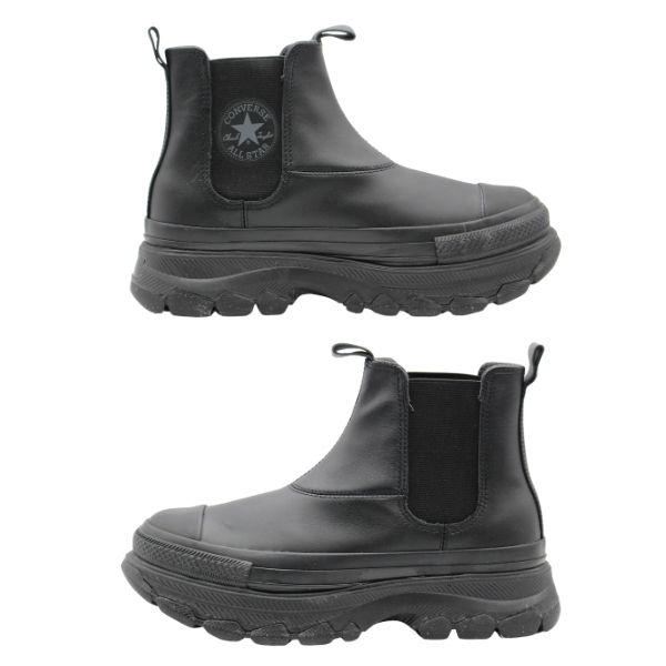 コンバース レザー オールスター トレックウエーブ サイドゴア ブーツ 黒 28 コンバース レザー オールスター トレックウエーブ サイドゴア ブーツ