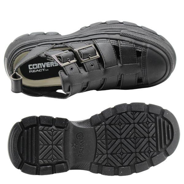 CONVERSE（コンバース） サンダル レディース 靴 ブラック 黒 レザー