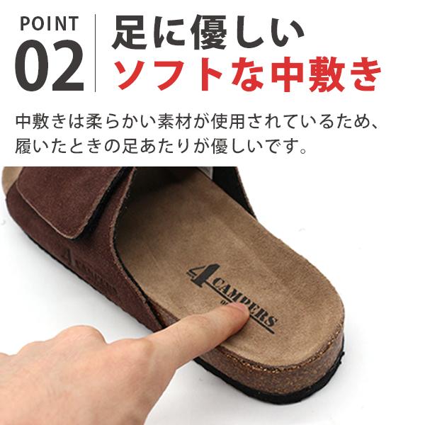 サンダル メンズ 靴 スリッパ ベージュ 本革 牛革 軽量 シンプル