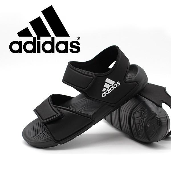 adidas アディダス スポーツ サンダル キッズ 子ども 靴 黒 赤