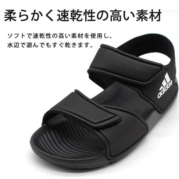 adidas アディダス スポーツ サンダル キッズ 子ども 靴 黒 赤