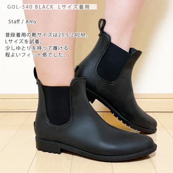 Our 雨の日も寒い日も履けるショートブーツ　Lサイズ ブラック igor レインブーツ レディース ショート ブーツ 防水 サイドファスナー