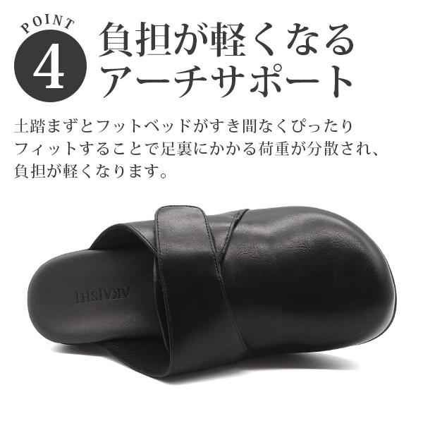 AKAISHI 【半額クーポン】 サンダル レディース 靴 外反母趾 幅広 4cm