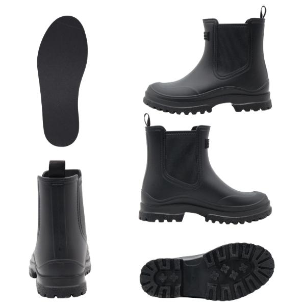 Our 雨の日も寒い日も履けるショートブーツ　Lサイズ ブラック レインブーツ レディース レインシューズ ブラック 黒