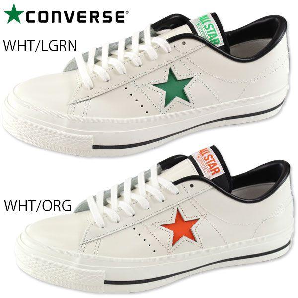 CONVERSE ONE STAR J WHT/LGRN WHT/ORG メンズ ローカット