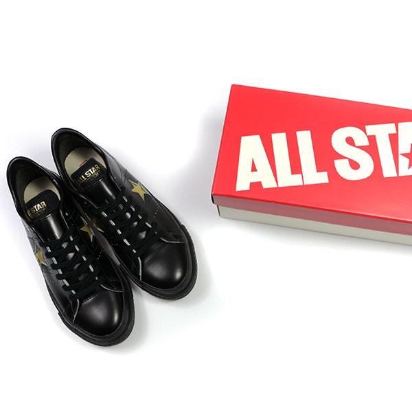 人気★CONVERSE ONESTAR ブラックゴールド レザースニーカー 27 ONE STAR コンバース ワンスター J スニーカー メンズ 靴 黒 金