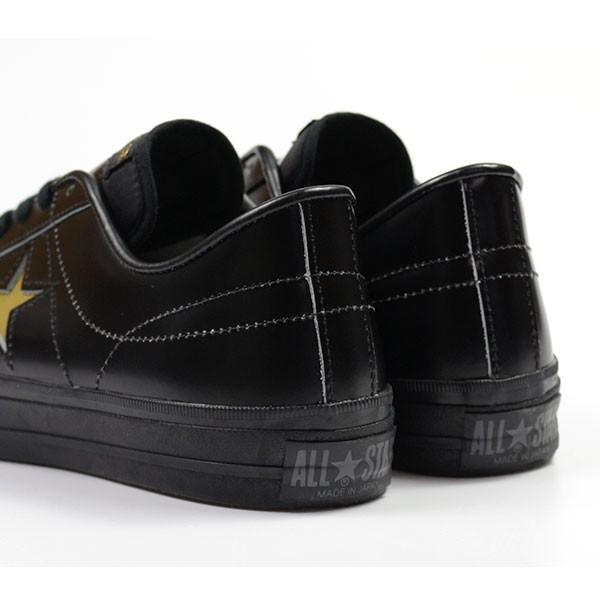人気★CONVERSE ONESTAR ブラックゴールド レザースニーカー 27 ONE STAR コンバース ワンスター J スニーカー メンズ 靴 黒 金