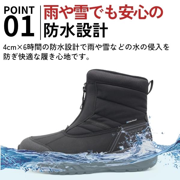 DUNLOP（ダンロップ） ブーツ メンズ 靴 黒 ブラック 幅広 6E 防水 雨
