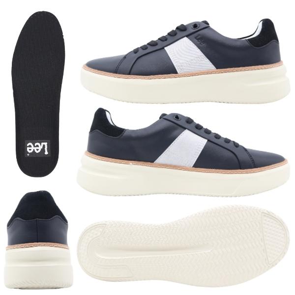 Lee（リー） スニーカー メンズ 靴 黒 ブラック 白 ホワイト コート