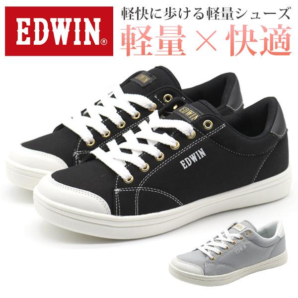 エドウィン スニーカー レディース 靴 軽量 軽い おしゃれ シンプル 快適 カップインソール カジュアル シューズ 黒 ブラック グレー Edwin Edw 4193 Edw4193 靴のニシムラ Yahoo Japan店 通販 Yahoo ショッピング