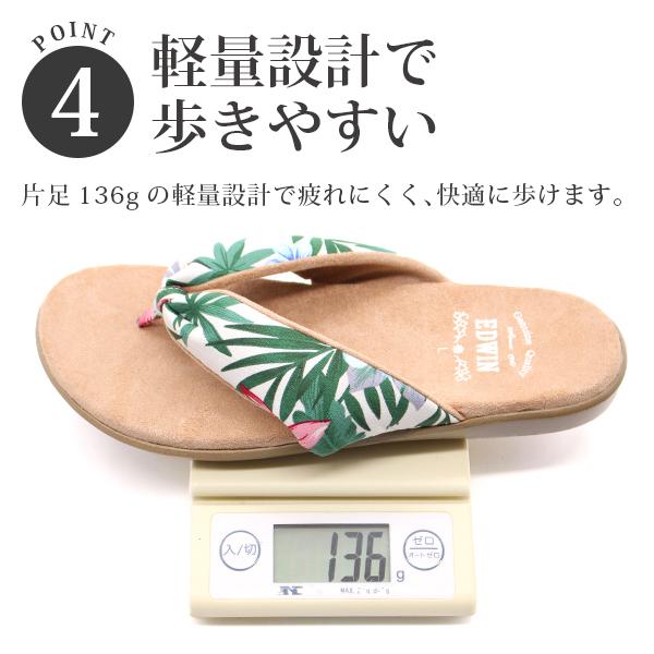 EDWIN（エドウィン） サンダル レディース 靴 トングサンダル 黒 白