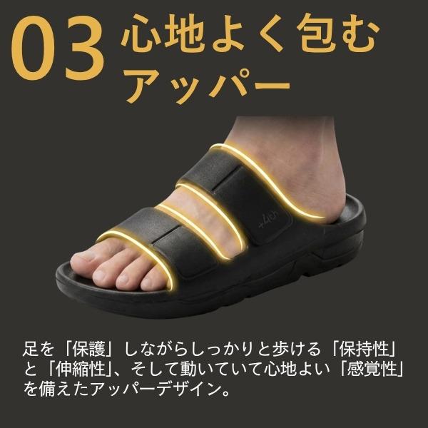 サンダル メンズ レディース 靴 リカバリー シューズ 黒 ブラック 履き