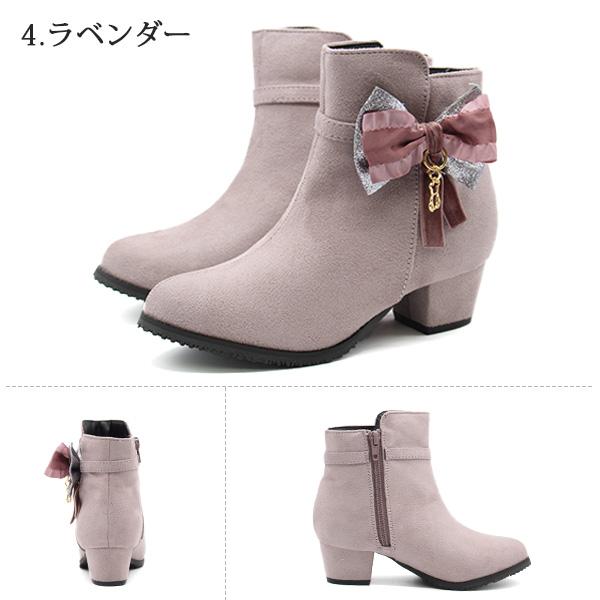 ブーツ キッズ 子供 ジュニア 靴 ショートブーツ ヒール 黒