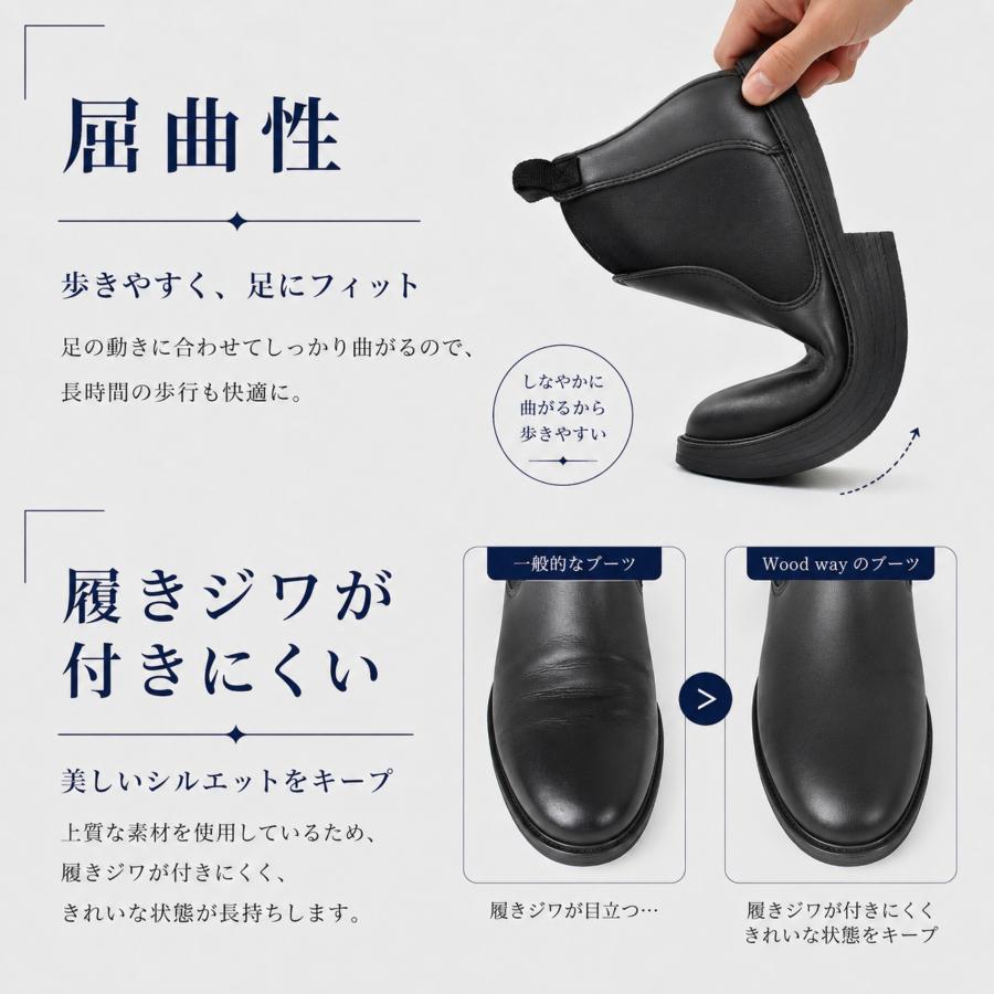 Wood way（ウッドウェイ） レインブーツ メンズ 長靴 男性 ブーツ