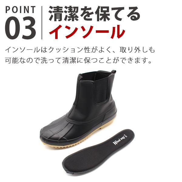 13%OFFセール レインブーツ メンズ 長靴 黒 ブラック サイドゴア