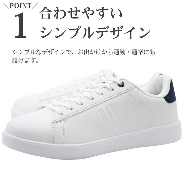 GAP（ギャップ） スニーカー レディース 靴 白 ホワイト 黒 ブラック