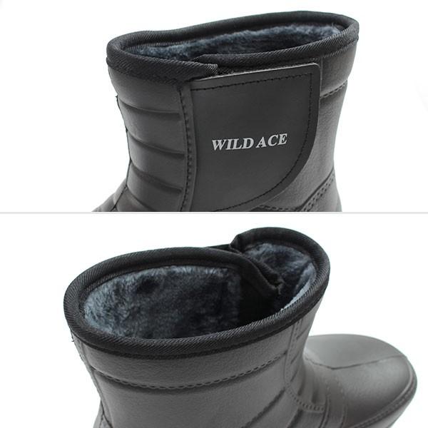 k* ブーツ メンズ ショート レインブーツ 軽量 軽い 長靴 防水 裏ボア