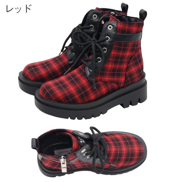 ブーツ キッズ ジュニア 子供 ショートブーツ 黒 ブラック 赤色 レッド