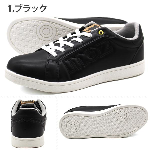 moz（モズ） スニーカー メンズ 靴 黒 ブラック 白 ホワイト 軽量 軽い