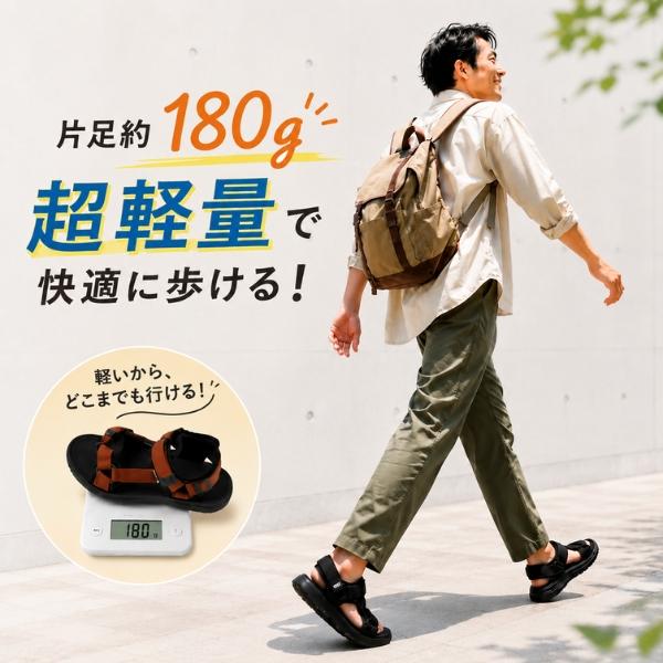 moz（モズ） サンダル メンズ 靴 スポーツサンダル 黒 ブラック